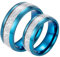 Banemi Trauringe Blau, Paar Ringe für 2 Edelstahl 8 mm mit Silber zum Hochzeitstag des Paares