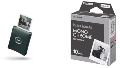 instax SQUARE Link smartphone printers & SQUARE instant film Monochrome, 10 shot pack, suitable for all SQUARE cameras and printers