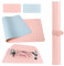 YILINNA Nail Arm Rest Mat Double Sided Nail Art Table Pad Soft Leather Nail Mat Nail Desk Pad Nail Technician Accessories for Nail Salon (Pink)