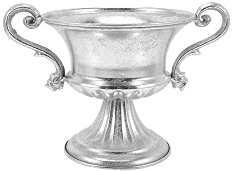 Happyyami Vintage Silver Vase Decorative Iron Vase Home Accessory for Living Decor Table Centerpiece