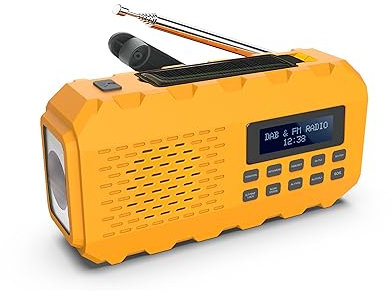 NEWTRO MULTIFUNKTIONS-KURBELRADIO DAB+/DAB/FM - MULTIFUNKTIONALES DIGITALRADIO MIT Taschenlampe, LESELICHT, SOLARPANEL, POWERBANK, KURBEL, SOS-Alarm