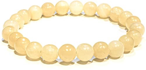 Yellow Calcite Gemstone Chakra Bracelet - Healing Crystal Bracelet for Women & Men - 8mm Round Natural Gemstone Beads