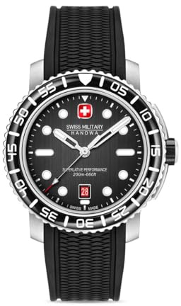 Swiss Military Hanowa SMWGN0001701 Black Marlin Herrenuhr mit Silikonarmband 20 ATM