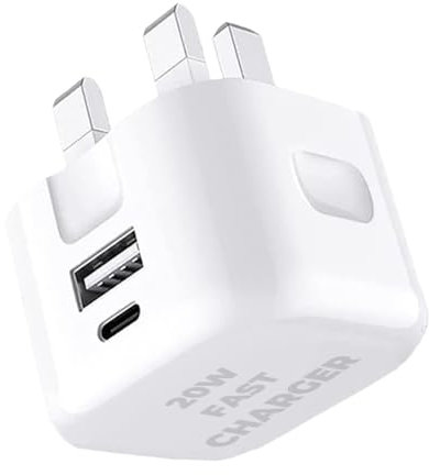 For Galaxy A16 / A15 Charger Plug 20W Dual Port USB & USB C Charger Plug Type C PD Charging Adapter Fast Charge Travel Fast Charging Power Adapter Phone Charger For Samsung Galaxy A16 / A15 (WHITE)