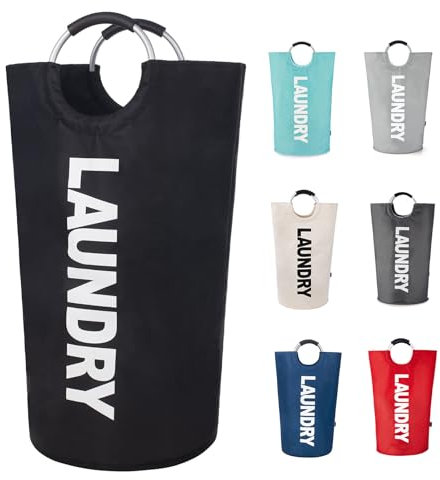 Twira - 100L Large Laundry Hamper - Standing Laundry Hamper - Laundry Basket with Padded Handles - Foldable Waterproof Clothes Bin - Clothes Basket for Bathroom, Laundry