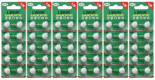 60 batterie alcaline a bottone AG10LR1130, 1,5 V, senza mercurio