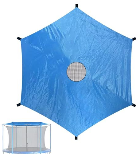 Trampolin Überdachung Abdeckung, Trampolin Sonnenschutz Sonnensegel, Trampolinschutz Abdeckplane, Wetterfest Reißfest & UV-beständig Outdoor Wetterschutzplane Für 8 Fuß 10 Fuß 6-polige Trampoline