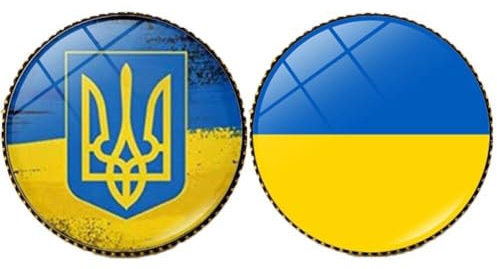 Brosche Mit Ukraine-flagge, 2 Stück, Runde Abzeichen Mit Ukrainischer Flagge, Runde Ukrainische Anstecknadel Für Kleidung, Taschen, Zubehör