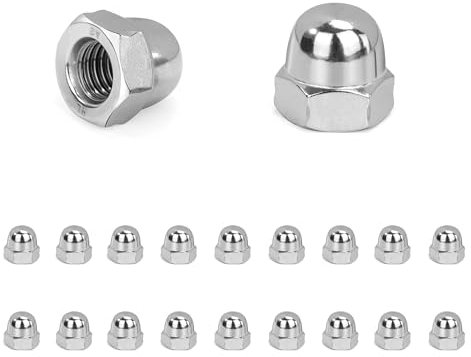 QIMEI-SHOP Dadi ciechi M4 Esagonali Dadi cappuccio in Acciaio Inossidabile Dado Cieco per Viti Barre Filettate e Bulloni Filettati Conforme allo DIN 1587 20 pezzi