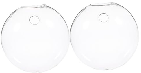 BIUDECO Space-saving Wall-mounted Glass Terrarium Vase 2 Pack Hydroponic Plant Container for Home Decor