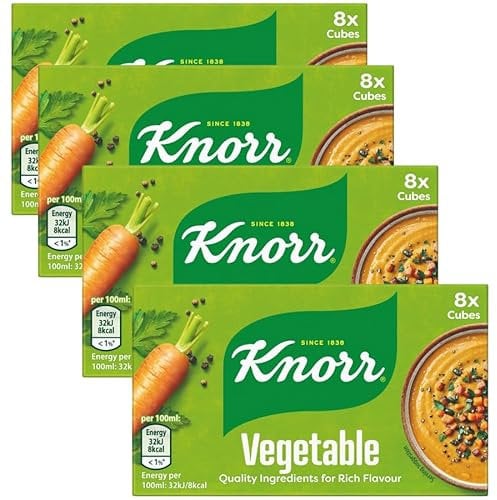 Stock Cubes & Pots Bundle with Knorr Vegetable Stock Cubes (8x10g) - 4 Pack | Vegetable Stock Cubes, Suitable For Vegetarians.