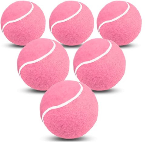 FINGER TEN Tennisbälle Anfänger Tennis Training Balls Methodikbälle Kinder Tennisball Wert 6 12 18 Stück, Übungs Ball Orange Kinderbälle für Haustiere Sport Spiele (6 Stück,Rosa)