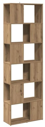 vidaXL Bücherregal/Raumteiler Artisan-Eiche 60x24x186 cm, Bücherschrank, Standregal, Büroregal, Raumteiler, Aktenregal, Aufbewahrungsregal