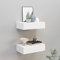 Azzrora Étagère Murale Étagères à tiroirs murales Étagère Flottante avec Tiroirs pour Couloir, Salon, Bureau, Installation Facile, Gain de Place-Blanc-40 x 23.5 x 10 cm/2 pcs
