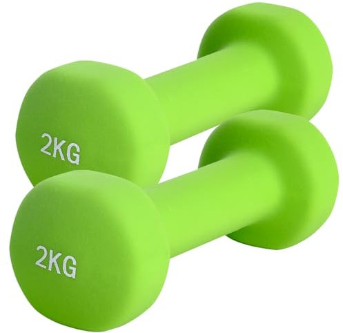 Train Hard® Hanteln Neopren 2er Set Kurzhanteln Frauen Hantelset Kleine Hantel Kurzhantelset (2x2.0kg Grün)
