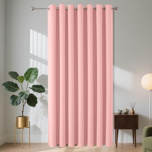 Joydeco Verdunklungsvorhänge 1 Stück,Türvorhang Blickdichte Türgardine,Tür Vorhang mit Ösen Thermo Kälteschutz Hitzeschutz Schallschutz für Schlafzimmer Wohnzimmer（Traumhaftes Rosa,1xH240xB140）
