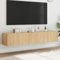 FENLAX Wandschrank Wohnzimmer 2 STK. Sonoma-Eiche 80x35x31cm Holzwerkstoff 2 Fächer Vielseitiger Schrank Arbeitszimmer Badezimmer Trendigen Design Bücherschrank TV-Schrank Hängeschrank