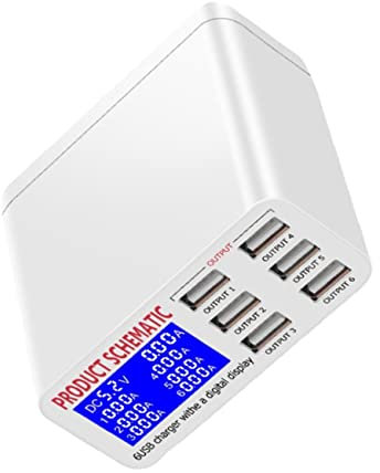 UKCOCO Estación De Carga USB USB Estación De Carga Inteligente Cargador De Energía para Cargador De Teléfono para Doméstico