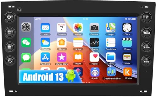 CAMECHO Android 13 Radio de Coche para Renault Megane 2 (2002-2009) con Bluetooth Navi,7 Pulgadas de Radio de Coche de Pantalla táctil con FM/RDS Mirror Link WiFi y USB