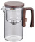 Fivetwofive Tetera de Vidrio de 720 Ml con Recipiente Interior Separador de Agua, Interruptor Magnético de un, Tetera con Filtro, Juego de Tazas con de Madera