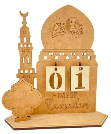 Ramad-an-Adventskalender Aus Ho-lz, 2025 Neu Muba-rak-Dekoration, 30-Tage-Countdown, Ramad-an-Erinnerungsornament Für Das Nahost-Festival, Wohnzimmergebet, Islamischer Tisch