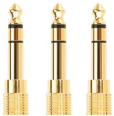 Leloco Klinke Adapter 6,5-mm-Stecker auf 3,5-mm-Buchse 3 Stück, Audio Aux Adapter, Klinkenstecker Adapter 3 5 Klinke auf 6 3 Klinke für Keyboard, Kopfhörer, Lautsprecher, Gitarre usw