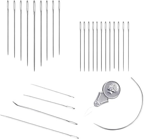 PARENCE.- Set di 26 aghi da cucito - Aghi diversi per tutti i tuoi progetti: Punto Croce, Cucito Classico, Arazzo e altro, Argento