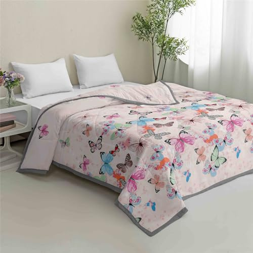 Odot Bettdecke Ohne Bezug Nutzbar 155x220 135x200 220x240, Bettdecke Ohne Bezug Sommer Weich Leicht Sommerbettdecke Steppdecke Tagesdecke, Moderne Klassiker (Schmetterling,200x230cm)