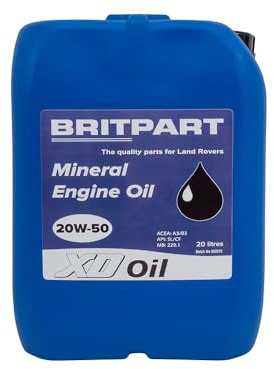 XD Engine Oil 20L SAE 20W50 Mineral ACEA A3/B3 API SL/CF 229.1 20 Litre BRITPART
