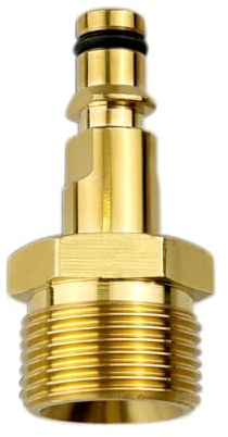 M22 High Pressure Washer Hose Adapter, Quick-Fitting Convert Tool for Karcher Connector, Quick Connect Compatible with Karcher Washer Gun Hose Pipe (1Pcs Gold)