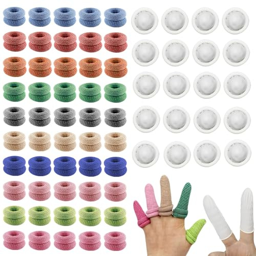 70 Pcs Fingerlinge Verband Fingerverband Fingerling Finger Bob Fingerlinge Baumwolle Finger Verband Fingerkuppenschutz Fingerkuppenverband Daumenschutz Geeignet für Arbeit, Gartenarbeit und Küche