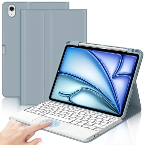 Coque Clavier pour iPad Air 11 Pouces M4 2026/M3 2025/M2 2024/Air 6/ Air 7