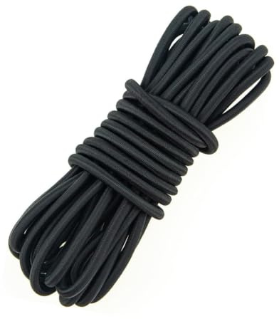 Cuerda Elástica 10m x 4mm, Cordón de Goma Negro, Gomas Elasticas, Elástico Cuerda de Lona, para Lona, Remolque, Toldos, Negro