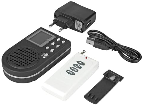 XUXHOU Amplificador de de Pájaros, Control Remoto Inalámbrico, 110 Sonidos de Animales, Altavoz MP3 con Puerto USB 2.0 y Batería Desmontable de 1800 MAh, para Entusiastas de la (con Control Remoto)