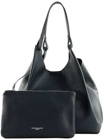 Gianni CHIARINI Leder Shopper Schultertasche Dua Shopping Bag Notturno dunkelblau