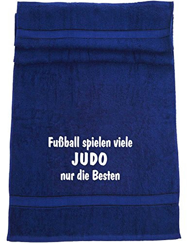 ShirtShop-Saar Fußball Spielen viele, Judo nur die Besten; Badetuch Sport, dunkelblau