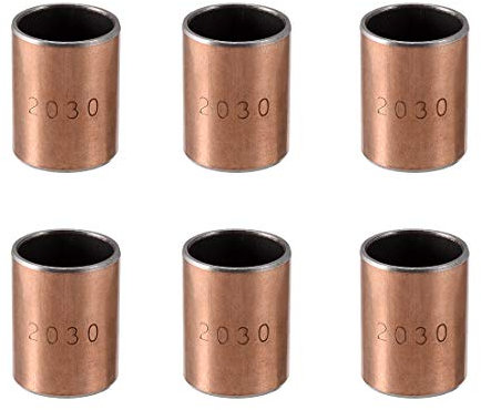 sourcing map Hülsenlager 20mm Bohrung x 23mm Außendurchmesser x 30mm Länge Gleitlager Gerollte ölfreie Buchsen 6 Stück