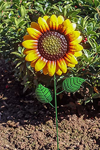MW Handel Gartenstecker Blume aus Metall, 19,5cm x 3,5cm x 62cm (Sonnenblume)