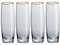 Root7 R7BGSLPRO4 Black & Gold Stemless Set | Tinted Borosilicate Champagne Flutes, Cocktail Glasses, Prosecco Gift Set of 4, 175ml, 175 milliliters