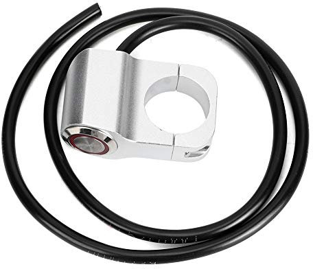 Qiilu Scheinwerferschalter Motorrad 25mm/0.98in wasserdichte Stahlscheinwerfer Lenker Scheinwerferschalter Motorrad Kippschalter Wasserdicht für Motorrad Fahrrad Silber ATV