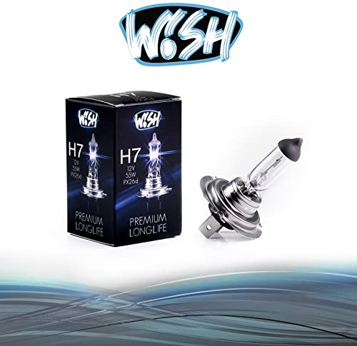 Wish® H7 LongLife 12V 55W PX26d Halogen Glühbirne Lampe Scheinwerferlampe (Einzelpack)