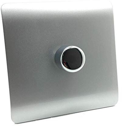 Trendi Artistic Modern Glossy Tactile 1 Gang 2 Way 120w LED Dimmer Switch Silver