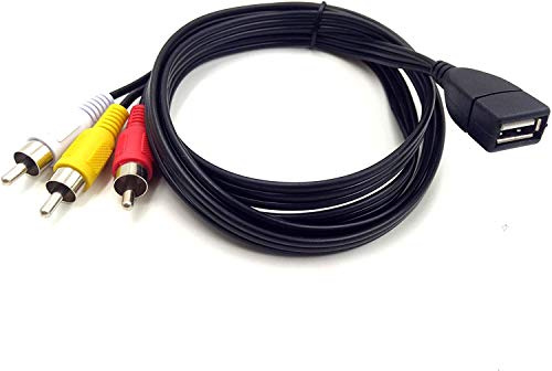 innov8 USB 2.0 A Female to 3 RCA Male Audio Video AV Composite Adapter Cable for TV/Mac/PC/DVD - 1.5m