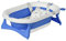 HOMCOM Bañera Plegable para Bebé Bañera Bebé 0-3 Años 81,5x50,5x23,5 cm con Tapón Termosensible Cojín y Almohadillas Antideslizantes Azul