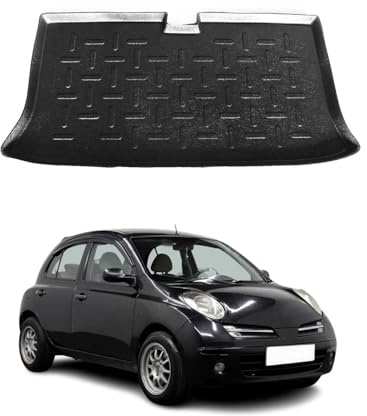OMAC Bandeja Maletero Bandeja Carga Compatible con Nissan Micra 2003-2010 5tür Goma TPE Negro