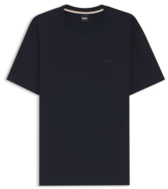 BOSS Herren Thompson 01 T-Shirt aus Baumwoll-Jersey mit Logo-Detail Dunkelblau XL