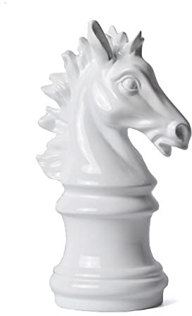 NENBOLEC Schach Skulptur Statue Modern Dekor Geschenk Abstrakte Figuren Arts Polyresin Weiß 25cm