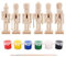 6 Stücke Weihnachten Nussknacker Soldat aus Holz Weihnachten Unbemalte Rohling Nussbaumsoldat Unfertige Figuren Ornamente Puppe mit Farbe Pinsel für Christbaumschmuck DIY Basteln Bemalen Geschenk,13cm