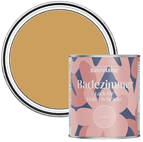 Rust-Oleum Yellow Moisture Resistant Bathroom Wood and Cabinet Paint in Matt Finish - DIJON 750ML