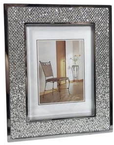 YQBUER Fotorahmen Modern Light Luxury 6 Zoll 7 Zoll 8 Zoll Gold und Silber Metall Bilderrahmen Set Tisch Pailletten Bilderrahmen Einfache nordische Bilder (Color : D, Size : 8 inch)